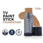 Kryolan TV Paint Stick Foundation shade FS38 with cap off and product swatch