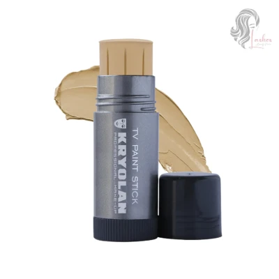 Kryolan TV Paint Stick Foundation with cap off and product swatch