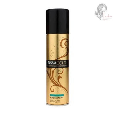 Nova Gold Super Firm Hold Hairspray can – long lasting natural shine professional hair styling product